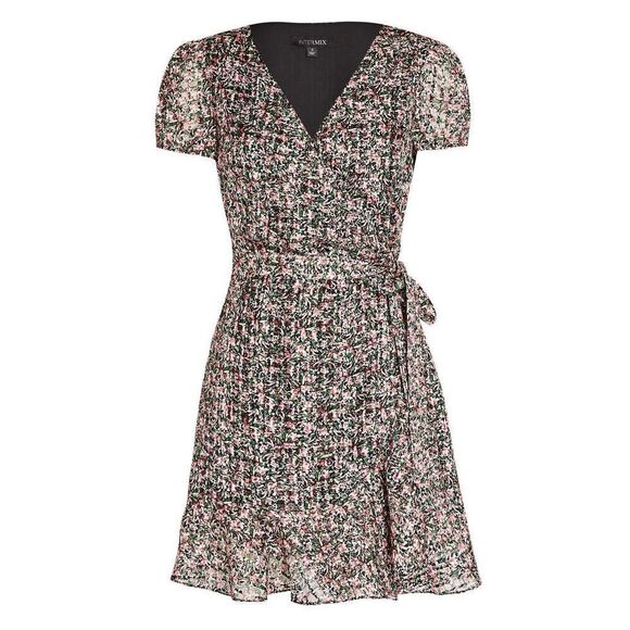 Intermix Women's Silk & Cotton Ruffle Elle Wrap Floral Dress Size 4 NWOT - Picture 1 of 6